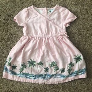 Toddler girl dress with palm tree print